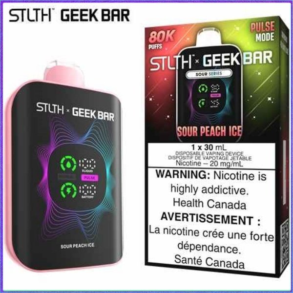Sour Peach Ice 80K Disposable by STLTH x Geek Bar