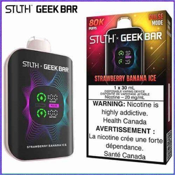 Strawberry Banana Ice 80K Disposable by STLTH x Geek Bar